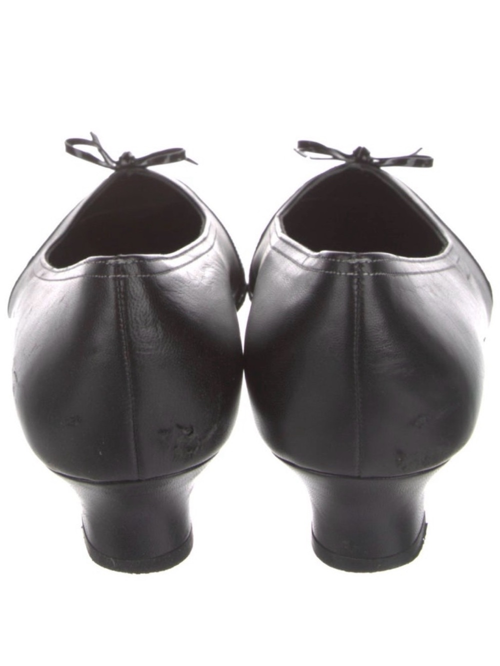 Classic Black Leather Low Heel Ballet Pump - Women - Picture 8 of 8